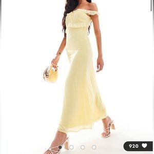 NWT ASOS DESIGN Bridesmaid Dress-Lemon Yellow-Size Medium